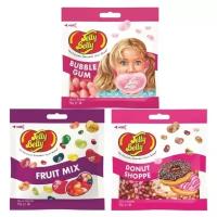 Конфеты Jelly Belly Bubble Gum 70 гр. + Fruit Mix 70 гр. + Donut Shoppe 70 гр. (3 шт.)