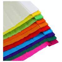 Набор бумаги крепированной, 10 штук, 10 цветов, 50 х 200 см, плотность - 32 г/м, 10 рулонов в пакете