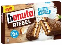 Hanuta Riegel Milch&Nuss с хрустящими вафлями с прослойкой молочным и ореховым кремом и покрытый молочным шоколадом, Германия, 5х34 г