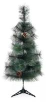 Искусственная елка новогодняя, заснеженная с шишками, напольная, 90 см