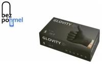 Перчатки нитриловые GLOVITY Упаковка 100 штук, 50 пар, цвет чёрный размер XS