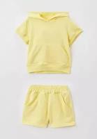 Комплект одежды Diva Kids детский, худи и шорты, спортивный стиль, капюшон, размер 92, желтый