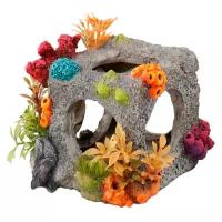 Камень для аквариума Europet Bernina Обитаемый куб с кораллами SM 234-222508 11.5х11х12 см серый