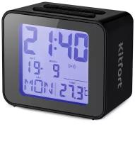 Часы с термометром КТ-3303-1 черный