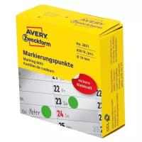 Этикетки-точки "Avery Zweckform", 10 мм, 800 штук, зеленые