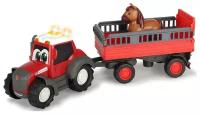 Трактор, Dickie, Happy Massey Ferguson, с прицепом для перевозки животных, 30см