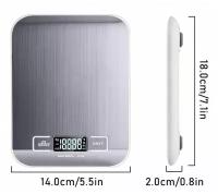 Цифровые кухонные весы 10 кг из нержавеющей стали