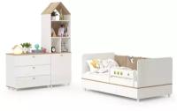 Мебель в детскую Эйп № 3, цвет белый/дуб белый, спальное место 800х1600 мм, без матраса