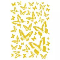 DECORETTO / Наклейка для декора Золотые бабочки