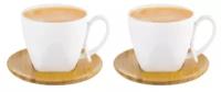 Набор 2 чашек для капучино и кофе латте "Белая метелица", 200 мл