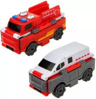 1TOY Transcar Double: Пожарный автомобиль - Траспортная полиция, 8 см