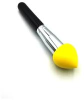 Спонж для макияжа с ручкой желтый