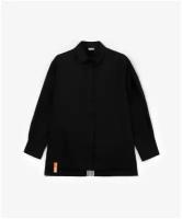 Рубашка с длинным рукавом черная Gulliver, для мальчиков, размер 152, мод. 12310BJC2301