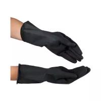 Перчатки хозяйственные черные, усиленные, латексные, 100 гр, размер L 2369317