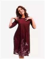 Платье повседневное "Диана" / Платье женское большого размера "Эллисон" / Летнее платье для женщин II, цвет бордовый, р. 64