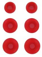Комплект амбушюр Krutoff для наушников (3 пары, размер S, M, L) красные