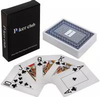 Пластиковые игральные карты Poker Club / Покерные карты 54 шт, синий