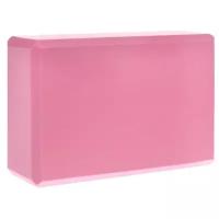 Блок для йоги, кирпичик, розовый, 23x15х7.6