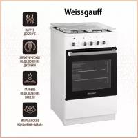 Комбинированная плита Weissgauff WCS К2К02 WS, белый