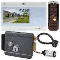 Комплект видеодомофона для дома FX-VD5S-KIT белый, диагональ экрана 5 дюймов, электромеханический замок, антивандальная вызывная панель