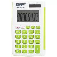 Калькулятор карманный STAFF STF-6238 белый/зеленый
