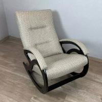 Кресло-качалка Классика для дома и дачи, обивка из рогожки, цвет бежевый