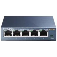 TP-Link TL-SG105. 5-портовый настольный гигабитный коммутатор, 5 портов RJ45 10_100_1000 Мбит_с, металлический корпус, TL-SG105