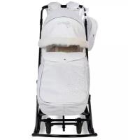 Санки-коляска "Снеговик" цвет: белый NEW 2021, Pikate