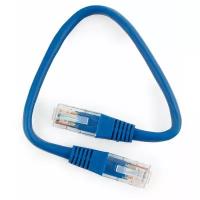Патч-корд UTP Cablexpert кат.5e PP12-0.25M/B, 0.25м, литой, многожильный (синий)
