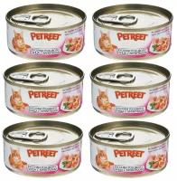 Корм для кошек Petreet (0.07 кг) 6 шт. Natura Кусочки розового тунца с креветками