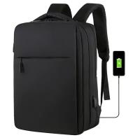 Городской водонепроницаемый рюкзак для ноутбука до 15,6 дюймов с USB, черный