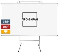 Экран на штативе ПРО-ЭКРАН 220 на 124 см (16:9), 100 дюймов