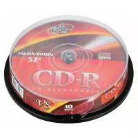 Оптический диск CD-R VS 700Mb, 52x, cake box, 10шт. (VSCDRCB1001)