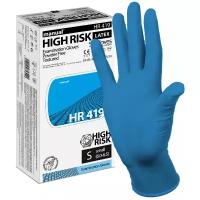 Перчатки смотровые Heliomed Manual High Risk HR419, 25 пар, размер: S, цвет: синий