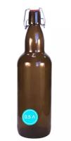Бутылка бугельная с пробкой 0.5 литра (500мл), темное стекло / Пивная бутыль / Для масла / Для вина / Для настоек / Для сока / Для браги