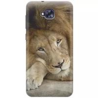 Cиликоновый чехол на Asus Zenfone 4 Selfie (ZD553KL) / Асус Зенфон 4 Селфи с принтом "Спокойный лев"