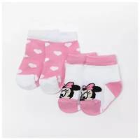 Набор носков "Minnie Mouse", белый/розовый, 6-8 см 4263786