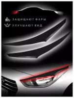 Реснички на фары для Хендай/Hyundai Solaris 2017-2020 г. 2шт
