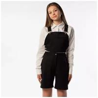 Костюм для девочки темно-синий (жилетка, блузка, шорты) BROWS Kids BR10110, размер 140