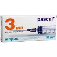 Шприц pascal' (паскаль') 3х-компонентный с иглой 3 мл 0,6x30 мм. 10 шт