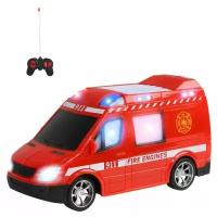 Машинка детская на радиоуправлении AUTODRIVE "Пожарная", 1:18, 4 канала, свет, цвет красный