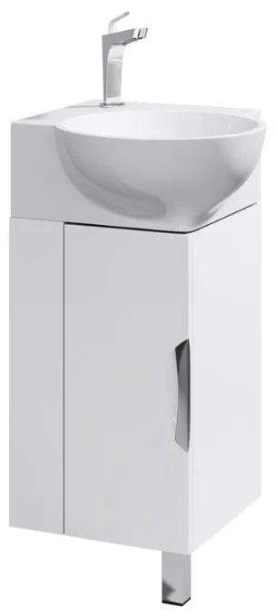 Тумба для ванной комнаты с раковиной Aqwella Rio (Rio.01.04) + Дельта (4640021061435), ШхГхВ: 36х36х85 см, цвет: белый