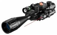 Тактический оптический прицел Airsoft 6-24X50 AOEG с красной сеткой, лазером и коллиматором. Для страйкбольного, пневматического и охотничьего оружия