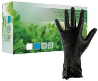 Перчатки виниловые смотровые SunViv, 50 пар/100 штук, черного цвета, размер XL - 10+ упаковок