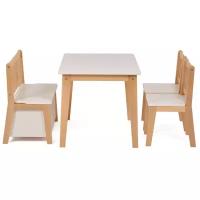 Комплект Polini стол+стул+скамья Dream 195 68x55 см белый-натуральный