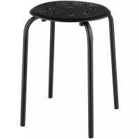 Табурет Nika с пластмассовым сиденьем (ТП01), металл, цвет: черный
