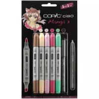 COPIC набор маркеров Ciao Manga 3 (H22075558), 5 шт. + мультилайнер