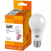 Лампа светодиодная IEK ECO 230В E27, A60, 13Вт, 3000К