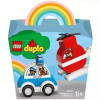 Конструктор LEGO DUPLO Creative Play 10957 Мой первый пожарный вертолет и полицейский автомобиль