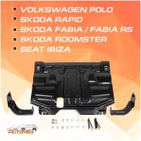 Защита картера и КПП AutoMax Seat Ibiza 08-15/Skoda Fabia (Шкода Фабия) 07-14/Rapid 13-20/Roomster 06-15/VW Polo (Фольксваген Поло) 05-20, AM.5842.2